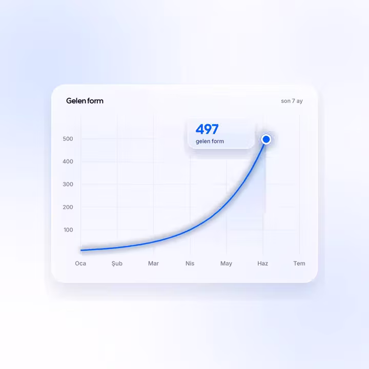 Son yedi ayda gelen form sayısının yükseldiğini gösteren grafik